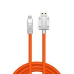 JKT Szilikon Bevonatú Töltőkábel, USB-C/USB csatlakozó, 120W gyorstöltés, 1 méter, narancssárga fotó