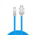 JKT Szilikon Bevonatú Töltőkábel, USB-C/USB csatlakozó, 120W gyorstöltés, 1 méter, kék fotó