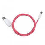 Prémium Adat- és Töltőkábel, USB-C/USB csatlakozó, többszínű villogó LED fény, 2A gyorstöltés, 1 ... fotó