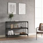 fekete szerelt fa és acél könyvszekrény 100 x 33 x 70, 5 cm fotó