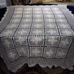 KÉZZEL HORGOLT CSIPKETERÍTŐ, TERÍTŐ, ASZTALKÖZÉP, abrosz 146x115 cm fotó