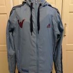 ADIDAS kamasz 12-14 év dzseki, adidas kapucnis, vízhatlan , világoskék sportfelső-átmeneti dzseki. fotó