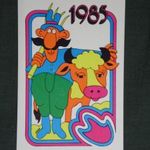 Kártyanaptár, Taurina szarvasmarha tenyésztő vállalat, Budaőrs, grafikai rajzos, 1985 fotó