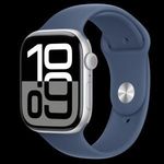 Apple Watch S10 GPS 46mm ezüst alumíniumtok, kék sport szíj M/L fotó