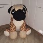 Óriás 50cm egyedi Mopsz plüss kutya zsiráf jelmezben új fotó