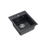 Quadron JOHNNY 100, 430 x 500 mm black diamond fekete színű gránit mosogatótálca fotó