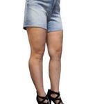C&A kék KOPTATOTT modern magasított derekú M/L csajos FARMER RÖVIDNADRÁG SHORT f97 fotó