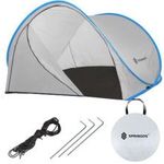 Springos Pop-Up strandsátor 200x120cm UV50 világosszürke - kék színben fotó