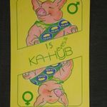 Kártyanaptár, KA-HYB , Kaposvár Hibridsertést tenyésztő vállalat, grafikai rajzos, malac, 1983 fotó