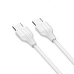 LDNIO Adat- és Töltőkábel LC121c, USB-C/USB-C csatlakozó, 65W gyorstöltés, 1 méter, fehér fotó