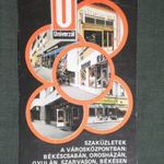 Kártyanaptár, Univerzál áruház, szaküzletek, ÁFÉSZ, Békéscsaba, Szarvas, Gyula, 1982 fotó