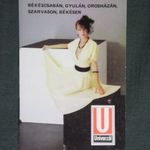 Kártyanaptár, Univerzál áruház, Békéscsaba, Orosháza, Gyula, női modell, 1985 fotó