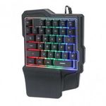 K7 egykezes RGB gaming billentyűzet, háttérvilágítás, USB csatlakozó, Fekete fotó