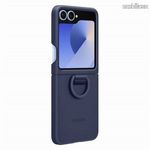 SAMSUNG szilikon védő tok / hátlap - SÖTÉTKÉK - fém ujjgyűrűvel - SAMSUNG Galaxy Z Flip6 (SM-F741... fotó