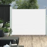 krémszínű kihúzható oldalsó teraszi napellenző 140 x 500 cm fotó