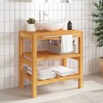tömör fa fürdőszobai pipereszekrény 2 polccal 74 x 45 x 75 cm fotó