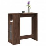 barna tölgy szerelt fa tárolórekeszes bárasztal 101x40x103, 5 cm fotó