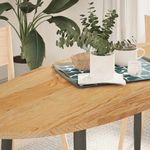világosbarna tömör akácfa ovális alakú asztallap 140x60x2 cm fotó