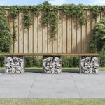 impregnált fenyőfa gabion kerti pad 203 x 31 x 42 cm fotó