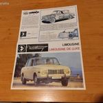régi retró 1968-as wartburg limousine de luxe prospektus-plakát magyar, hibátlan. fotó