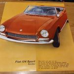 régi retró 1971-es fiat 124 sport spider prospektus-plakát német, hibátlan. fotó