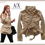 ARMANI EXCHANGE világosbarna öves extra csinos vékony ballonvászon RÖVID luxus KABÁT DZSEKI M/L fotó