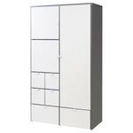 VISTHUS (IKEA) Gardrób / Szekrény / Ruhás szekrény, szürke/fehér, 122x59x216 cm fotó