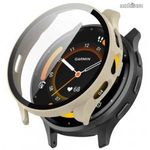 Okosóra műanyag védő tok / keret - BÉZS - 9H edzett üveg előlap védő is! - Garmin Venu 3S 41mm fotó