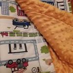 Fiú ágynemű garnitura töltettel autós& sárga minky plüss _Újszerű! fotó