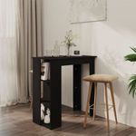 fekete szerelt fa bárasztal polccal 102 x 50 x 103, 5 cm fotó