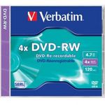 DVD-RW lemez, újraírható, 4, 7GB, 4x, normál tok, VERBATIM fotó