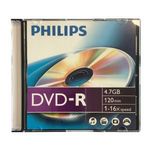 Philips DVD-R 4, 7 GB 16x slim tokos DVD lemez fotó