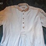 Tiroli kék csíkos pamut bőfazonú népviseleti férfi ing 41/42 XL fotó