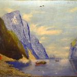 FJORD - SZOROS ... XX. SZ ELEJE OLAJ FESTMÉNY ! fotó