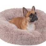 Kávébarna, extrapuha, szőrös kisállatfekhely - 70 cm - Happy Bulldog fotó