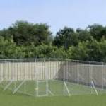 vidaXL ezüstszínű kültéri horganyzott acél kutyakennel 6 x 10 x 2 m fotó