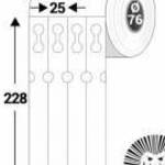 Kertészeti, faiskolai címke, műanyag 25 * 228 mm-es 4 pályás (1000 db/tekercs, 76 mm-es belső mag) - fotó
