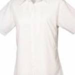 Női Premier PR302 Women'S Short Sleeve poplin Blouse -3XL, White fotó