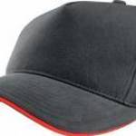 Uniszex sapka K-UP KP124 Sandwich peak Cap - 5 panels -Egy méret, Dark Grey/Black fotó