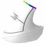 Vezeték nélküli függőleges egér Delux M618C 2.4G 1600DPI RGB (fehér) fotó
