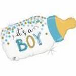 84 cm-es It's a Boy kék cumisüveg fólia lufi fotó