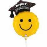 35 cm-es Happy Graduation smiley fólia lufi fotó