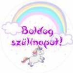 Kitűző Boldog Szülinapot unikornis fotó