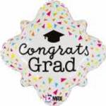 45 cm-es Congrats Grad Neon gyémánt alakú fólia lufi fotó