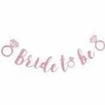Bride to Be pink glitteres papír girland - 3 m fotó