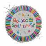 45 cm-es Boldog Születésnapot tortás glitteres fólia lufi fotó
