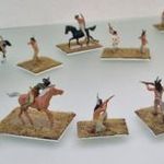 KF35 H0 1: 87 Preiser indián törzsi háború íjjal, fegyverrel, lovakkal (12 db-os, extrém ritka) fotó