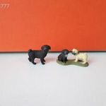 Eredeti Schleich Mops kutya és kiskutyák állatfigura együtt !! 2009-es kiadás ! fotó