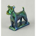1U158 Régi eozin mázas Zsolnay porcelán foxi kutya figura 10 cm fotó