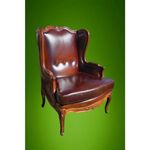 Antik neobarokk chesterfield füles bőr fotel B116 fotó